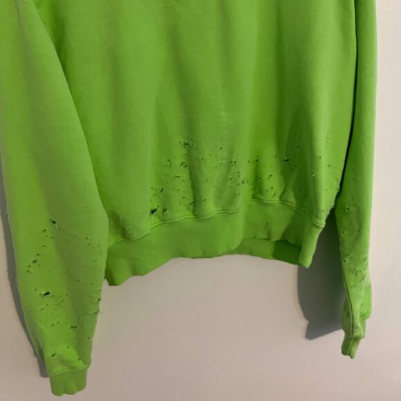 Cotton Citizen Sweatshirt Womens Small Neon Green Distressed Oversized Crop USA - Picture 2 of 9